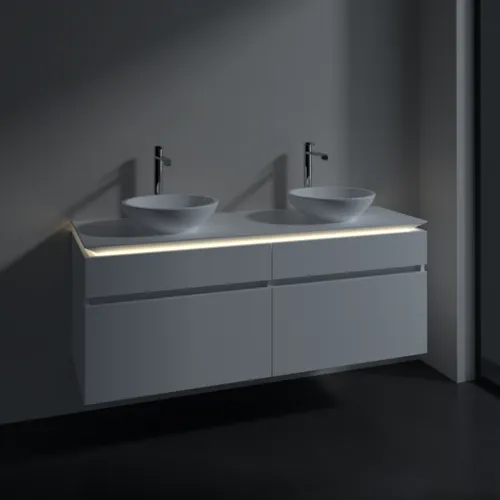 VILLEROY BOCH Legato toaletní skříňka, s osvětlením, 4 výsuvy, 1400 x 550 x 500 mm, bílá matná / bílá matná #B592L0MS, obrázek 3