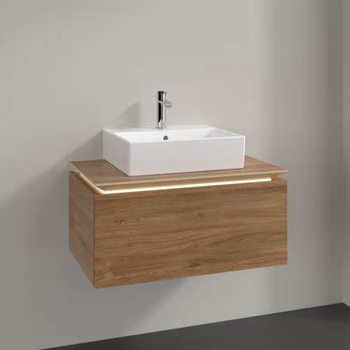 VILLEROY BOCH Legato toaletní skříňka, s osvětlením, 1 zásuvka, 800 x 380 x 500 mm, dub Kansas / dub Kansas #B601L0RH, obrázek 3