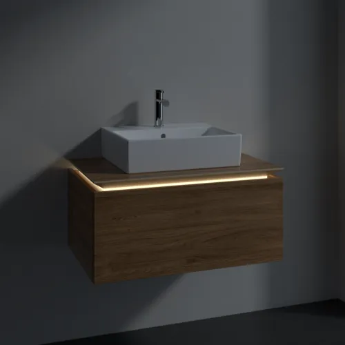 VILLEROY BOCH Legato toaletní skříňka, s osvětlením, 1 zásuvka, 800 x 380 x 500 mm, dub Kansas / dub Kansas #B601L0RH, obrázek 7