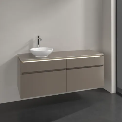 VILLEROY BOCH Legato toaletní skříňka, s osvětlením, 4 výsuvy, 1400 x 550 x 500 mm, Truffle Grey / Truffle Grey #B588L0VG, obrázek 2