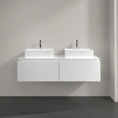 VILLEROY BOCH Legato toaletní skříňka, 2 výsuvy, 1400 x 380 x 500 mm, bílá matná / bílá matná #B66800MS, obrázek 3