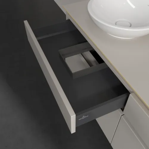 VILLEROY BOCH Legato toaletní skříňka, s osvětlením, 4 výsuvy, 1400 x 550 x 500 mm, Soft Grey / Soft Grey #B588L0VK, obrázek 6