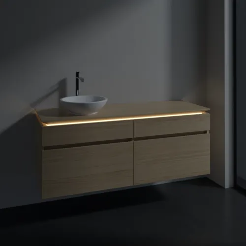 VILLEROY BOCH Legato toaletní skříňka, s osvětlením, 4 výsuvy, 1400 x 550 x 500 mm, severský dub / severský dub #B588L0VJ, obrázek 3