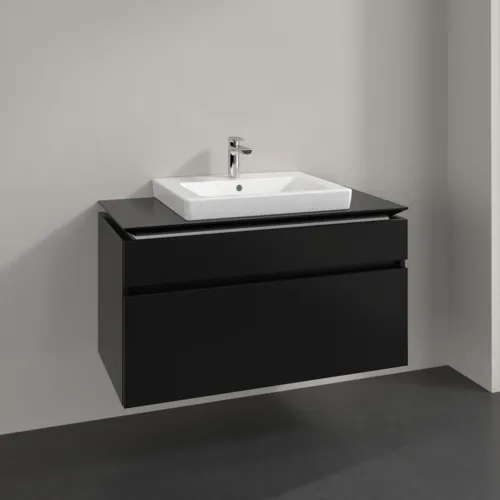 VILLEROY BOCH Legato toaletní skříňka, 2 výsuvy, 1000 x 550 x 500 mm, černý matný lak / černý matný lak #B68100PD, obrázek 2