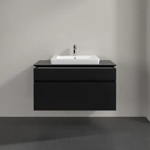 VILLEROY BOCH Legato toaletní skříňka, 2 výsuvy, 1000 x 550 x 500 mm, černý matný lak / černý matný lak #B68100PD, obrázek 3