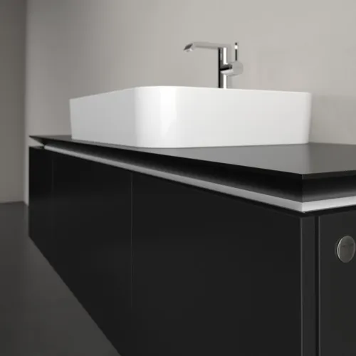 VILLEROY BOCH Legato toaletní skříňka, 3 výsuvy, 1400 x 380 x 500 mm, černý matný lak / černý matný lak #B75900PD, obrázek 5
