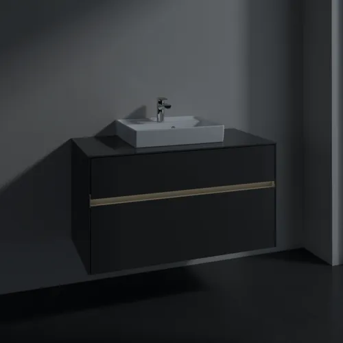 VILLEROY BOCH Toaletní skříňka Collaro, s osvětlením, 2 výsuvy, 1000 x 548 x 500 mm, lesklá šedá / lesklá šedá #C016B0FP, obrázek 5