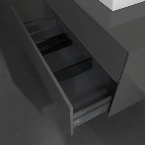 VILLEROY BOCH Toaletní skříňka Collaro, s osvětlením, 2 výsuvy, 1000 x 548 x 500 mm, lesklá šedá / lesklá šedá #C016B0FP, obrázek 7