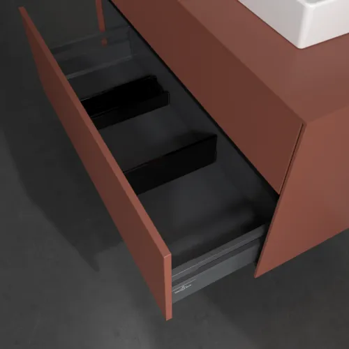 VILLEROY BOCH Collaro toaletní skříňka, s osvětlením, 2 výsuvy, 1000 x 548 x 500 mm, Vínově červená / Vínově červená #C015B0AH, obrázek 7