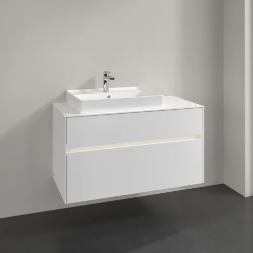 VILLEROY BOCH Collaro toaletní skříňka, s osvětlením, 2 výsuvy, 1000 x 548 x 500 mm, bílá matná / bílá matná #C017B0MS, obrázek 2