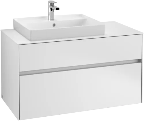 VILLEROY BOCH Collaro toaletní skříňka, s osvětlením, 2 výsuvy, 1000 x 548 x 500 mm, bílá matná / bílá matná #C017B0MS