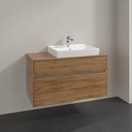 VILLEROY BOCH Umyvadlová skříňka Collaro, s osvětlením, 2 výsuvy, 1000 x 548 x 500 mm, dub Kansas #C018B0RH, obrázek 2