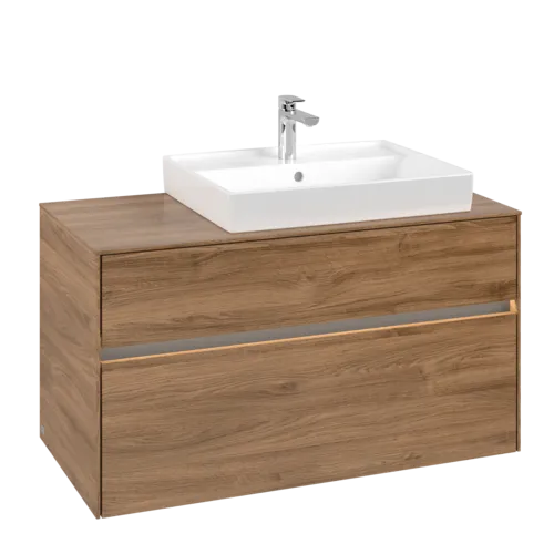 VILLEROY BOCH Umyvadlová skříňka Collaro, s osvětlením, 2 výsuvy, 1000 x 548 x 500 mm, dub Kansas #C018B0RH