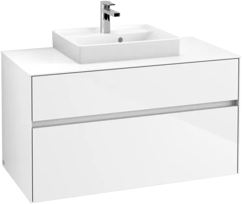 VILLEROY BOCH Collaro toaletní skříňka, s osvětlením, 2 výsuvy, 1000 x 548 x 500 mm, lesklá bílá / lesklá bílá #C016B0DH