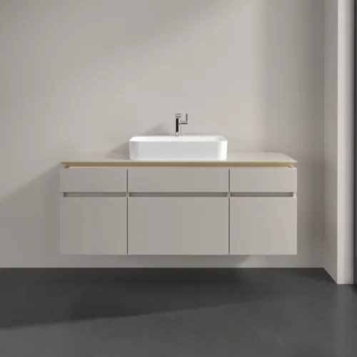 VILLEROY BOCH Legato toaletní skříňka, 5 výsuvů, 1400 x 550 x 500 mm, Soft Grey / Soft Grey #B76000VK, obrázek 3