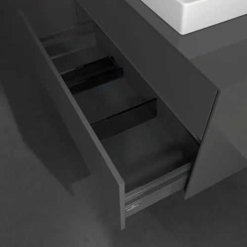 VILLEROY BOCH Toaletní skříňka Collaro, 2 výsuvy, 1000 x 548 x 500 mm, lesklá šedá / lesklá šedá #C01900FP, obrázek 6