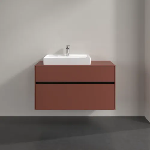 VILLEROY BOCH Toaletní skříňka Collaro, 2 výsuvy, 1000 x 548 x 500 mm, vínově červená / vínově červená #C01700AH, obrázek 3