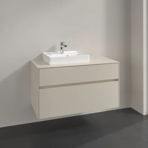 VILLEROY BOCH Toaletní skříňka Collaro, 2 výsuvy, 1000 x 548 x 500 mm, Cashmere Grey / Cashmere Grey #C01400VN, obrázek 2