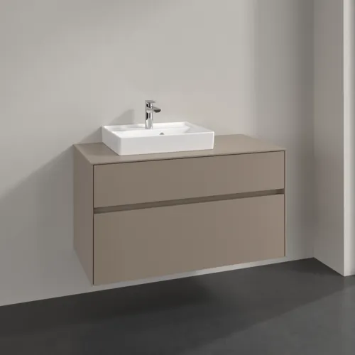 VILLEROY BOCH Toaletní skříňka Collaro, 2 výsuvy, 1000 x 548 x 500 mm, taupe / taupe #C01400VM, obrázek 2
