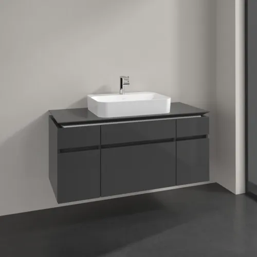 VILLEROY BOCH Legato toaletní skříňka, 5 výsuvů, 1200 x 550 x 500 mm, lesklá šedá / lesklá šedá #B75800FP, obrázek 2