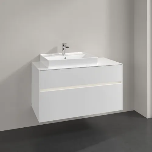 VILLEROY BOCH Collaro toaletní skříňka, s osvětlením, 2 výsuvy, 1000 x 548 x 500 mm, lesklá bílá / lesklá bílá #C017B0DH, obrázek 2