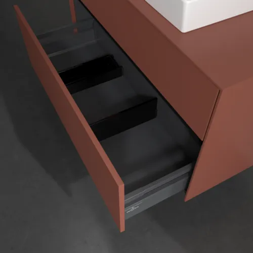 VILLEROY BOCH Toaletní skříňka Collaro, 2 výsuvy, 1000 x 548 x 500 mm, vínově červená / vínově červená #C01900AH, obrázek 6