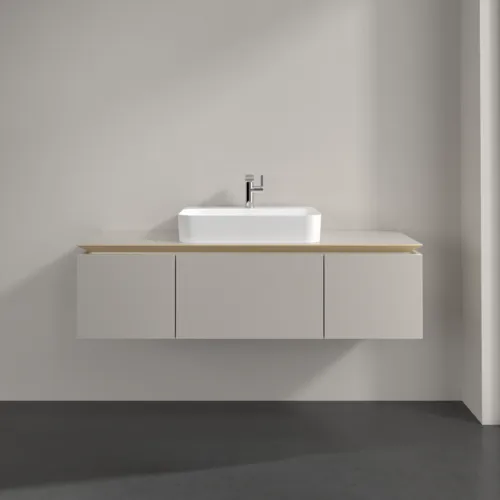 VILLEROY BOCH Legato toaletní skříňka, 3 výsuvy, 1400 x 380 x 500 mm, Soft Grey / Soft Grey #B75900VK, obrázek 3