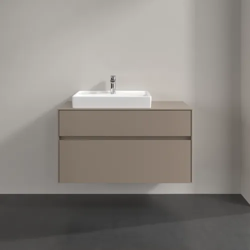 VILLEROY BOCH Toaletní skříňka Collaro, 2 výsuvy, 1000 x 548 x 500 mm, taupe / taupe #C01700VM, obrázek 3