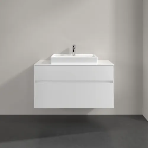 VILLEROY BOCH Umyvadlová skříňka Collaro, 2 zásuvky, 1000 x 548 x 500 mm, lesklá bílá / lesklá bílá #C01900DH, obrázek 3