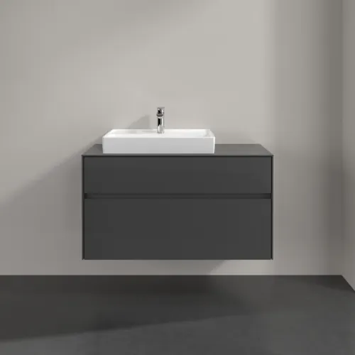 VILLEROY BOCH Toaletní skříňka Collaro, s osvětlením, 2 výsuvy, 1000 x 548 x 500 mm, lesklá šedá / lesklá šedá #C017B0FP, obrázek 3