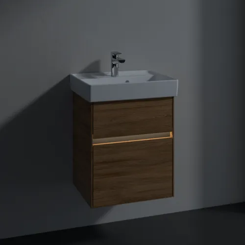 VILLEROY BOCH Umyvadlová skříňka Collaro, s osvětlením, 2 výsuvy, 460 x 546 x 374 mm, dub Kansas #C006B0RH, obrázek 5