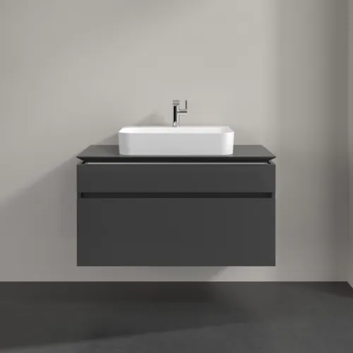 VILLEROY BOCH Legato toaletní skříňka, 2 výsuvy, 1000 x 550 x 500 mm, lesklá šedá / lesklá šedá #B75600FP, obrázek 3