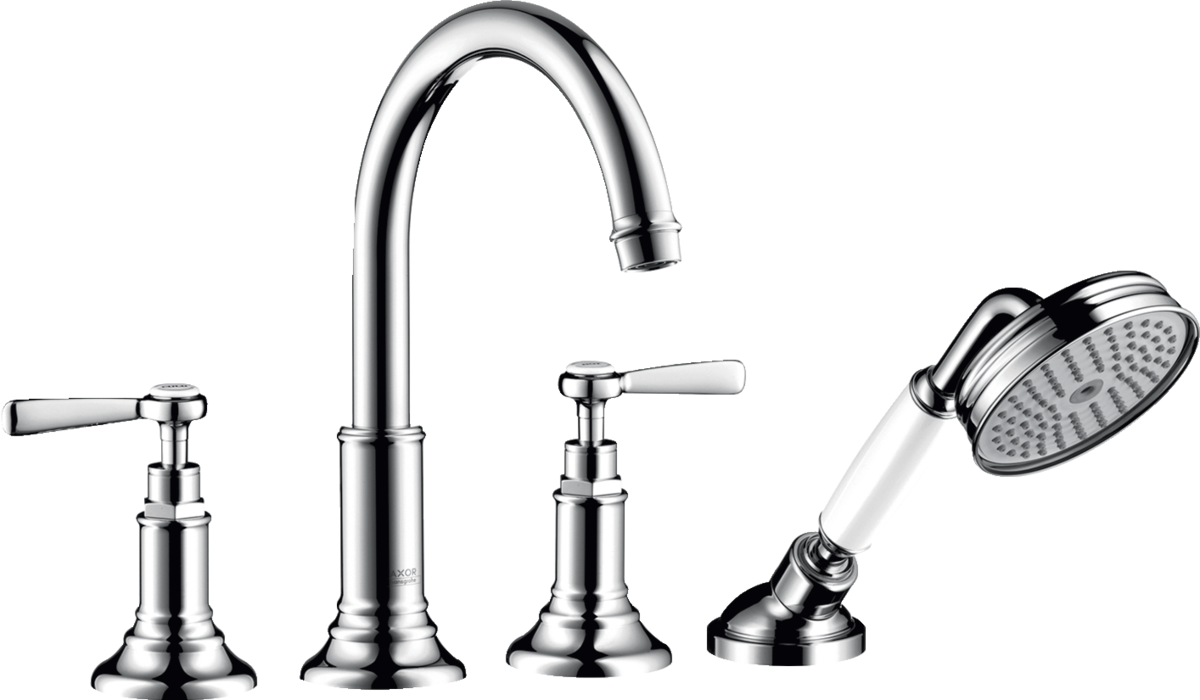 HANSGROHE AXOR Montreux 4-otvorová baterie na vanový sokl s páčkovými rukojeťmi #16554000