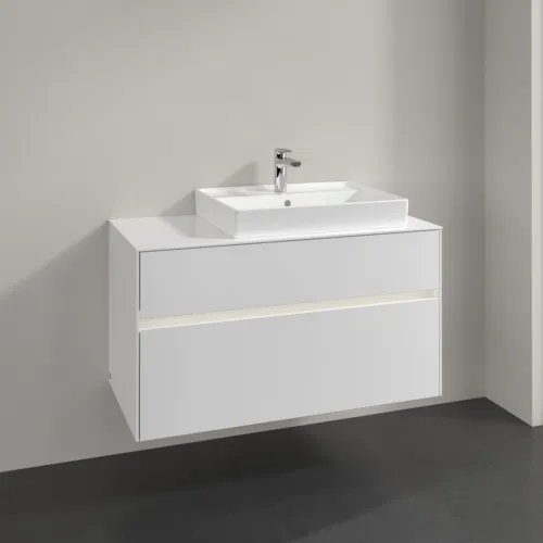 VILLEROY BOCH Collaro toaletní skříňka, s osvětlením, 2 výsuvy, 1000 x 548 x 500 mm, lesklá bílá / lesklá bílá #C018B0DH, obrázek 2