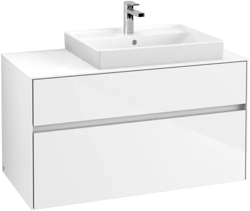VILLEROY BOCH Collaro toaletní skříňka, s osvětlením, 2 výsuvy, 1000 x 548 x 500 mm, lesklá bílá / lesklá bílá #C018B0DH