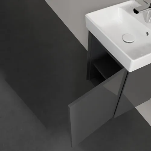 VILLEROY BOCH Toaletní skříňka Collaro, 1 dvířka, 410 x 546 x 344 mm, lesklá šedá #C00501FP, obrázek 6