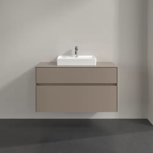 VILLEROY BOCH Toaletní skříňka Collaro, 2 výsuvy, 1000 x 548 x 500 mm, taupe / taupe #C01600VM, obrázek 3