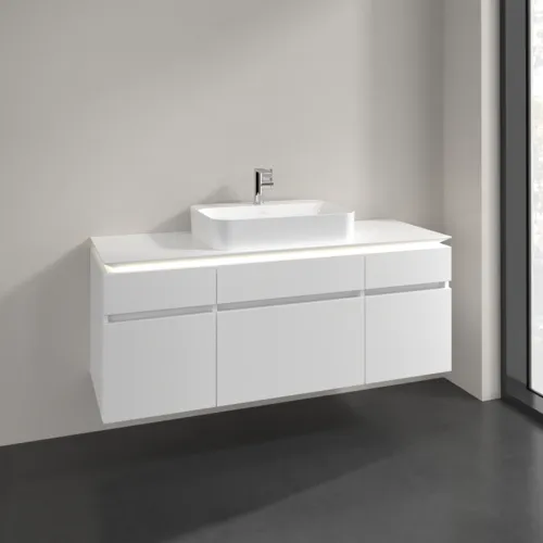 VILLEROY BOCH Legato toaletní skříňka, s osvětlením, 5 výsuvů, 1400 x 550 x 500 mm, bílá matná / bílá matná #B760L0MS, obrázek 2