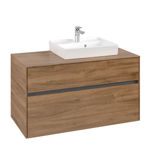VILLEROY BOCH Toaletní skříňka Collaro, 2 výsuvy, 1000 x 548 x 500 mm, dub Kansas #C01500RH
