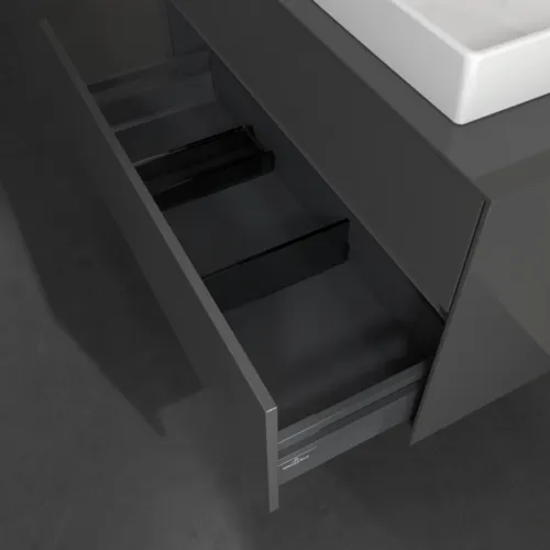 VILLEROY BOCH Toaletní skříňka Collaro, s osvětlením, 2 výsuvy, 1000 x 548 x 500 mm, lesklá šedá / lesklá šedá #C018B0FP, obrázek 7
