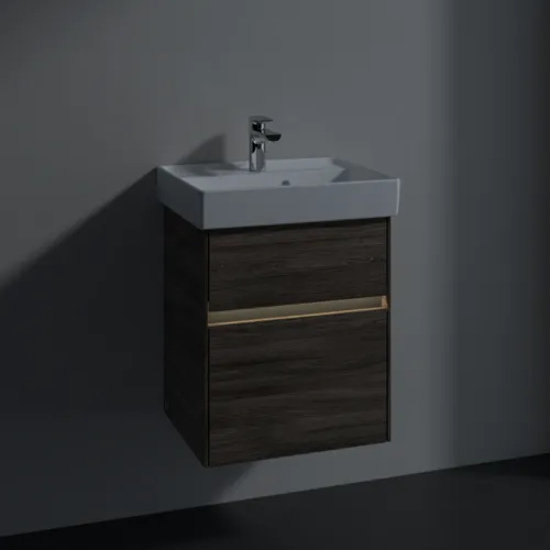 VILLEROY BOCH Umyvadlová skříňka Collaro, s osvětlením, 2 výsuvy, 460 x 546 x 374 mm, dub kamenný #C006B0RK, obrázek 5