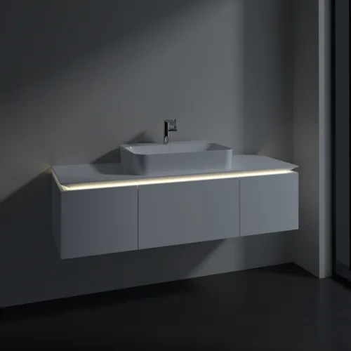 VILLEROY BOCH Legato toaletní skříňka, s osvětlením, 3 výsuvy, 1400 x 380 x 500 mm, bílá matná / bílá matná #B759L0MS, obrázek 3