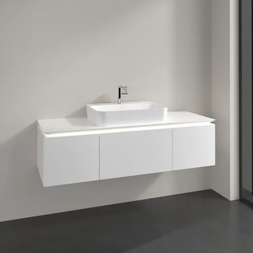 VILLEROY BOCH Legato toaletní skříňka, s osvětlením, 3 výsuvy, 1400 x 380 x 500 mm, bílá matná / bílá matná #B759L0MS, obrázek 2