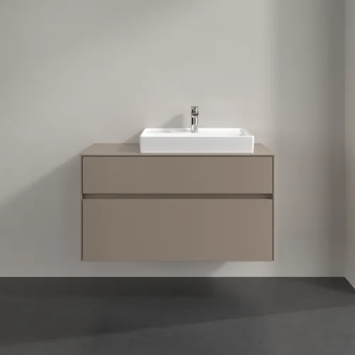 VILLEROY BOCH Toaletní skříňka Collaro, 2 výsuvy, 1000 x 548 x 500 mm, taupe / taupe #C01800VM, obrázek 3