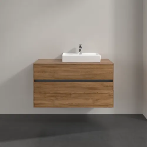 VILLEROY BOCH Umyvadlová skříňka Collaro, s osvětlením, 2 výsuvy, 1000 x 548 x 500 mm, dub Kansas #C015B0RH, obrázek 3
