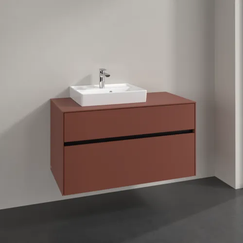 VILLEROY BOCH Toaletní skříňka Collaro, 2 výsuvy, 1000 x 548 x 500 mm, vínově červená / vínově červená #C01400AH, obrázek 2