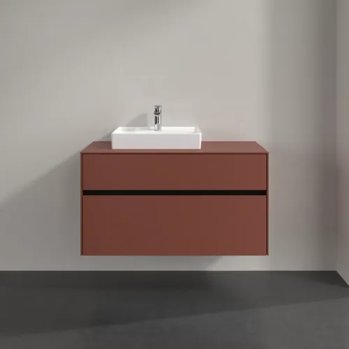 VILLEROY BOCH Toaletní skříňka Collaro, 2 výsuvy, 1000 x 548 x 500 mm, vínově červená / vínově červená #C01400AH, obrázek 3