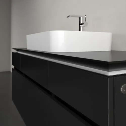 VILLEROY BOCH Legato toaletní skříňka, s osvětlením, 5 výsuvů, 1400 x 550 x 500 mm, černý matný lak / černý matný lak #B760L0PD, obrázek 4