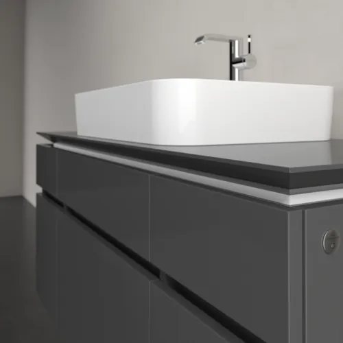 VILLEROY BOCH Legato toaletní skříňka, s osvětlením, 5 výsuvů, 1200 x 550 x 500 mm, lesklá šedá / lesklá šedá #B758L0FP, obrázek 4