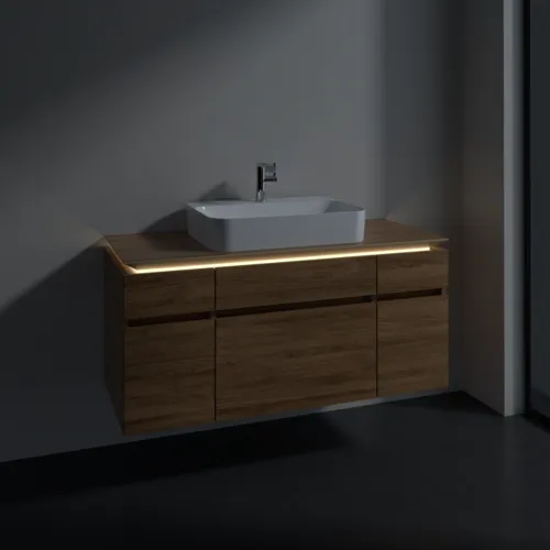 VILLEROY BOCH Legato toaletní skříňka, s osvětlením, 5 výsuvů, 1200 x 550 x 500 mm, dub Kansas / dub Kansas #B758L0RH, obrázek 3
